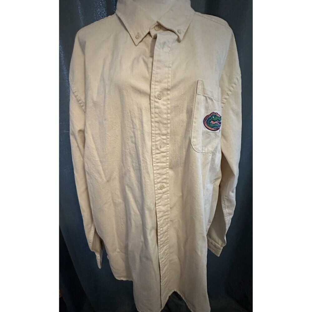 Florida Gators Beige Shirt Men's XXL Long Sleeve Button Front Boca Classics